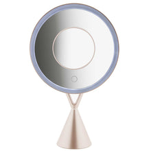 T24 LED Kosmetikspiegel magnetischer extra spiegel mit 5-facher Vergrößerung  308 kippbar, gold