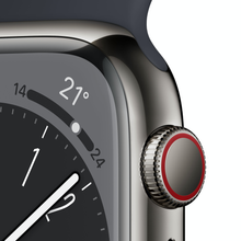 Apple Watch Series 8 4G 41mm Edelstahl Graphit Sportarmband Mitternacht