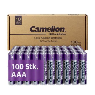 Camelion Ultra Alkaline AAA Batterien, 100 Stück, 10 Jahre Haltbarkeit