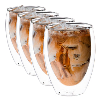 Impolio Classic doppelwandige Gläser Set 4-teilig 450 ml, Latte Macchiato Thermogläser,Teeglas, Kaffeeglas, Tee, Americano