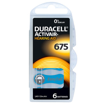 Duracell Activair Hörgerätebatterien Typ 675 - Mercury Free 0% Hg BP6