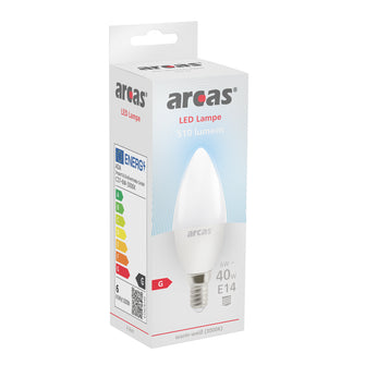 ARCAS LED Lampe 10 Stück LED Glühbirne / Kerze C37 / E14 / 6W entspricht 40W Glühlampe / 510 Lumen / warm weiß (3000K)
