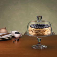 Kuchenform aus Glas mit Glucke, Tortenplatte 25 cm Petite Patisserie