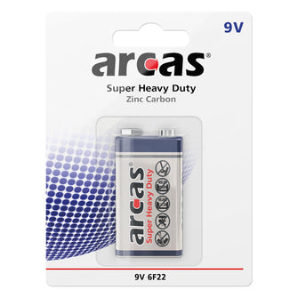 10 Stück Arcas Zink-Kohle Block Batterien 9V/6F22