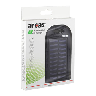 ARCAS S60 Solar Powerbank 6000mAh 1er Blisterbox