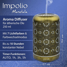 Impolio Aroma Diffuser Mandala, Aroma Luftbefeuchter, 250 ml