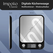 Premium Digitale Küchenwaage 1 g - 5000 g | HD LCD Display mit USB-C und Batterien
