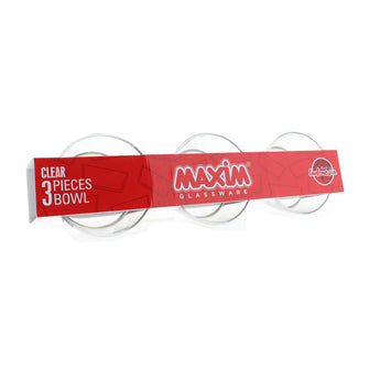MAXIM Hochwertiges Glasschalen-Set - Servieren mit stilvollen Schalen 3 teilig