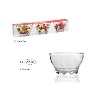 Maxim 3 tlg. Glasschalen Set- Vorspeise Glas, Glasschüssel, Dessertschale 10 cm