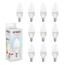 ARCAS LED Lampe 10 Stück LED Glühbirne / Kerze C37 / E14 / 8W entspricht 55W Glühlampe / 700 Lumen / Tageslicht (6500K)