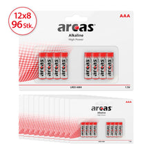 Arcas 96 x Alkaline Batterie Set Micro AAA LR03 AM4 1.5V BP8 Batterien