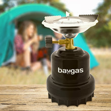 Baygas Campingkocher Metallkörper Schwarz,1- Flammig für Outdoor