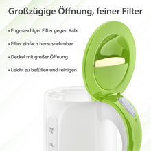 T24 Grün Mini Wasserkocher Reisewasserkocher  0,8 Liter , 1100 Watt  Tüv/GS geprüft, GRÜN