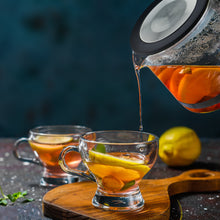 Glas Teekanne 800ml mit Deckelaufsatz, Edelstahl-Sieb & Kanne