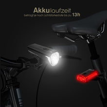 LED Akku Fahrradampen  Fahrradicht  Fahrradeuchten - Set mit Front und Rueckicht  akkubetrieben  wasseresistent  StVZO kompatibe