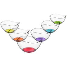 LAV 6tlg Glasschalen Coral Vira mit farbige Boden Schalen Glasschale Dessertschale farbige Glasschale Vorspeise Glas Gläser 310ml