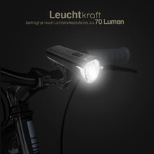 LUXTRA Fahrradlampen Set 45 Lux "AKKU" wiederaufladbar