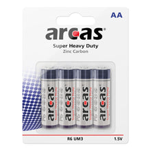 Arcas Zink-Kohle Mignon-Batterien AA 4 Stück Mignon 1,5V R6 Batterien