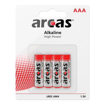 Arcas Alkaline AAA ``High Power`` Batterien 4 Stück Micro 1,5V R03