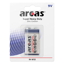 Arcas Zink-Kohle Block Batterien 1 Stück 9V/6F22