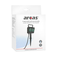 Arcas 2 fach Steckdose mit Erdspieß IP44