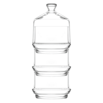 Stabelbare Vorratsdose für Süssigkeiten, 3-Stöckiger Glasbehälter