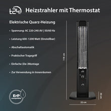 T24 Heizstrahler mit Thermostat 1200 Watt