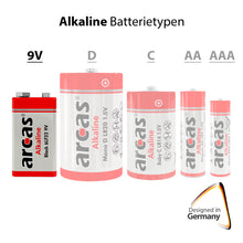 Arcas Alkaline Block Batterien 1 Stück 9V/6LR22 ``High Power`` Alkaline Batterie