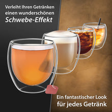 Impolio 4x Doppelwandige Gläser 250ml Thermogläser für Latte/Cappuccino