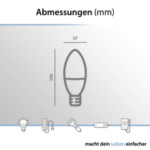 ARCAS LED Lampe – LED Glühbirne / Kerze C37 / E14 / 6W entspricht 40W Glühlampe / 510 Lumen / Tageslicht (6500K)