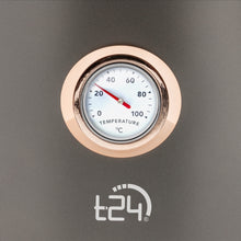 T24 Retro Wasserkocher, 1,7 L, Thermometer, grau matt