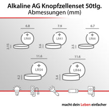 ARCAS AG Knopfzellenset 50-tlg. BP50