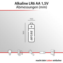 ARCAS Alkaline LR6/AA (32+4) Batterien mit Maxibriefkarton