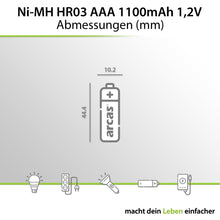 Arcas Rechargeable Akku Ni-MH HR03 /AAA 1100mAh BP4
