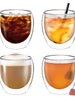 4x250ml Doppelwandige Gläser Thermogläser für Latte/Cappuccino