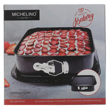 Michelino Springform mit Servierboden, Eckig, 24x24x8cm, Premium Bakery