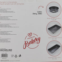 Michelino Springform mit Servierboden, Eckig, 24x24x8cm, Premium Bakery